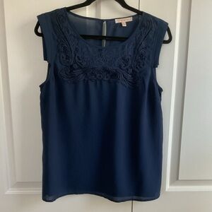 Skies are Blue Frankie Lace Detail Blouse Size M